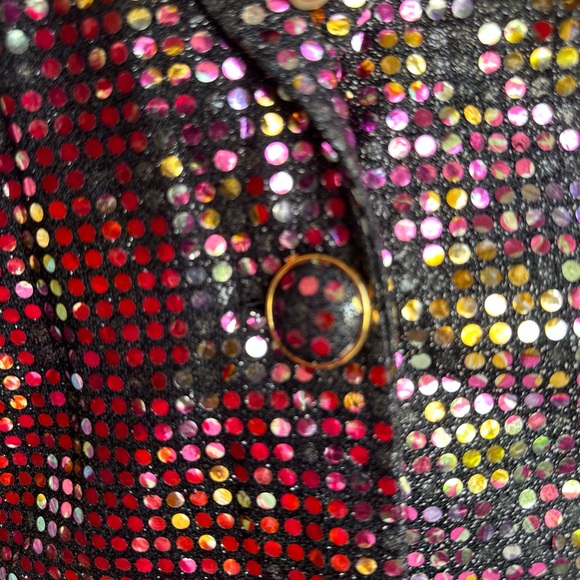 Rainbow Sequend Candy-dot Blazer. True to the 80’s it's one size w shoulder pads - Picture 9 of 10